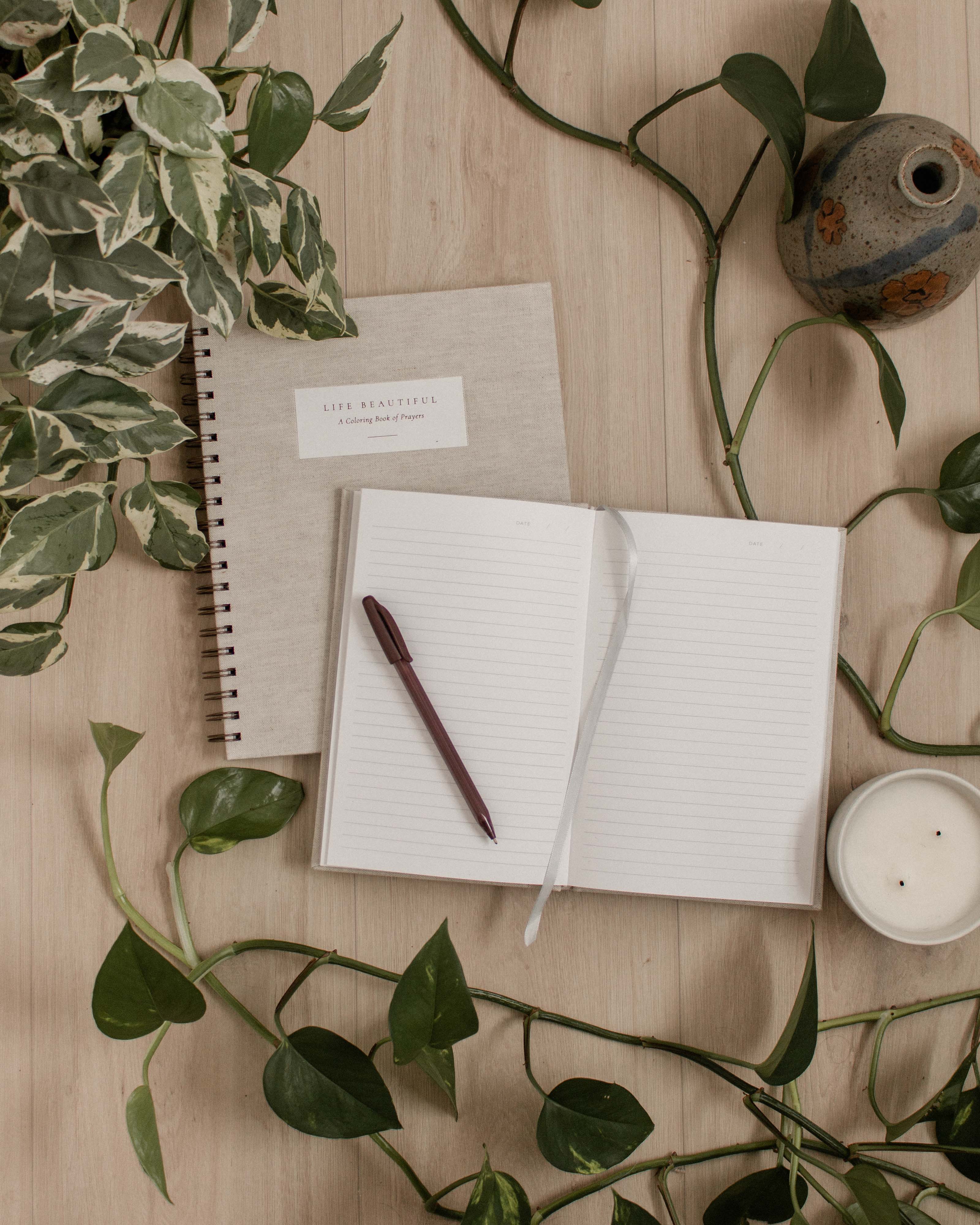 Life Beautiful, A Coloring Book of Prayers and Journal Set